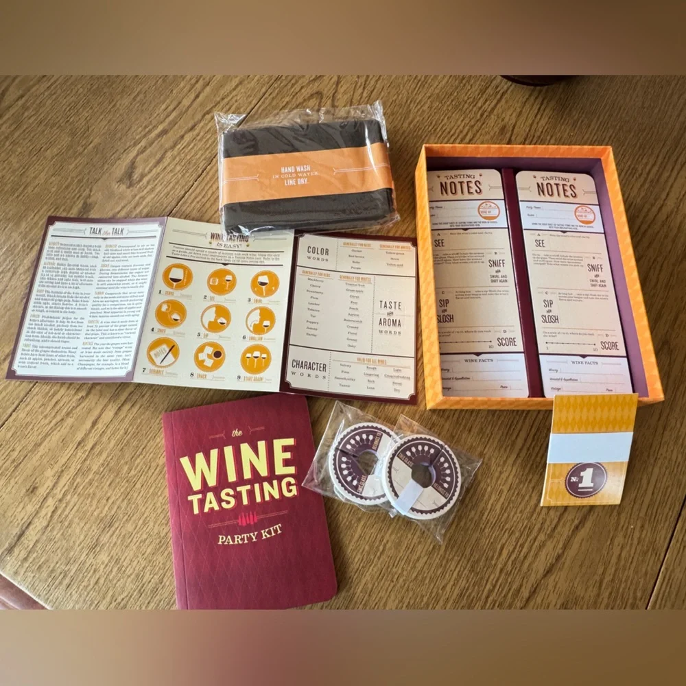Chronicle Books Wine Tasting Party Kit - Burgundy and Orange